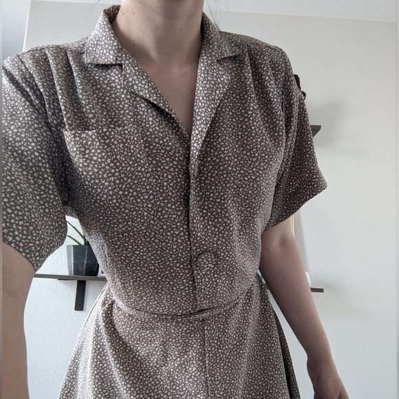 Vintage 90s Stuart Alan A Line floral button up dress - Picture 2 of 10